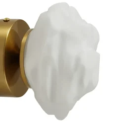 Lindby Væglamper|Væglamper > væglampe Piatra, opal/messing, glas, Ø 16 cm, G9