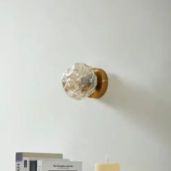 Lindby Væglamper > væglampe Piatra, rav/messing, glas, Ø 16 cm, G9