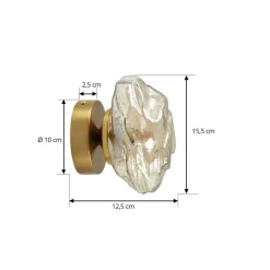 Lindby Væglamper > væglampe Piatra, rav/messing, glas, Ø 16 cm, G9