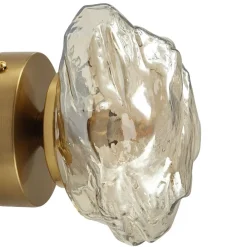 Lindby Væglamper > væglampe Piatra, rav/messing, glas, Ø 16 cm, G9
