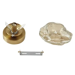 Lindby Væglamper > væglampe Piatra, rav/messing, glas, Ø 16 cm, G9
