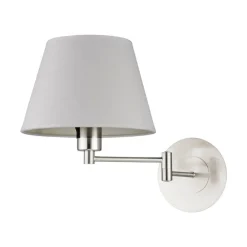 Lindby Væglamper|Væglamper > væglampe Pola, 30 cm, nikkel, udtrækkelig, tekstil