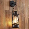 Gang|Væglamper ^ Lindby væglampe Raisa, rustfarvet, metal, lygte, E14