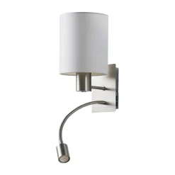 Væglamper|Væglamper ^ Lindby væglampe Shajan, 29 cm, tekstil, E27, LED-læselampe