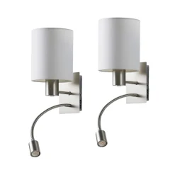 Væglamper|Væglamper ^ Lindby væglampe Shajan, sæt af 2, 29cm, E27, LED-læselampe
