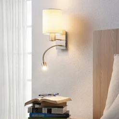 Væglamper|Væglamper ^ Lindby væglampe Shajan, sæt af 2, 29cm, E27, LED-læselampe
