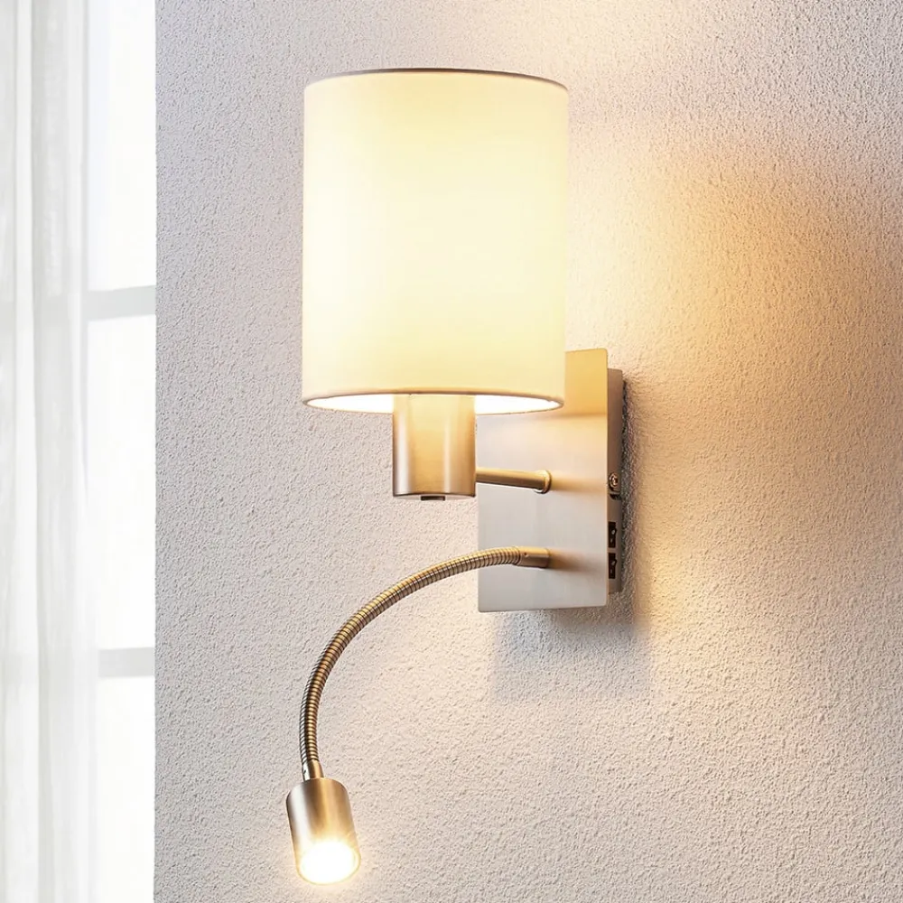 Væglamper|Væglamper ^ Lindby væglampe Shajan, sæt af 2, 29cm, E27, LED-læselampe