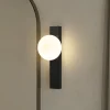Lindby Væg- Og Spejllamper|Væglamper > væglampe Tavrik, sort/hvid, højde 30 cm, glas