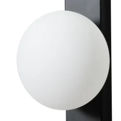 Lindby Væg- Og Spejllamper|Væglamper > væglampe Tavrik, sort/hvid, højde 30 cm, glas