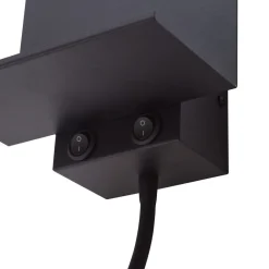 Lindby Væglamper > væglampe Thorid, sort, USB, LED-læselampe, G9