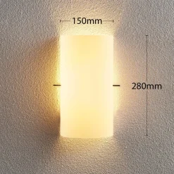 Lindby Væglamper|Væglamper > væglampe Tuli, 28 cm, glas, halvcirkelformet, E14
