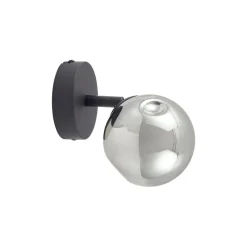 Lindby Væglamper > væglampe Valentina, grå/sort, glas, Ø 10 cm