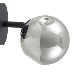 Lindby Væglamper > væglampe Valentina, grå/sort, glas, Ø 10 cm