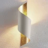 Gang|Væglamper ^ Lindby væglampe Vanni, hvid/guld, metal, højde 52 cm