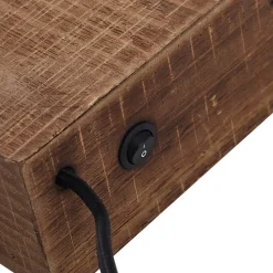 Væglamper ^ Lindby væglampe Vatana, træ, stik, USB-port, 80 cm
