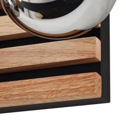 Lindby Væglamper > væglampe Woodora, træ, glas, røggrå, 4 lyskilder
