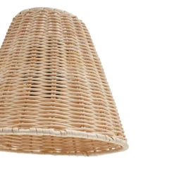 Lindby Gang|Væglamper > væglampe Zyralia, træfarvet, rattan, 19,5 cm høj