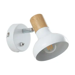 Lindby Gang|Væglamper > vægspot Fridolin, 14 cm, hvid, metal, afbryder