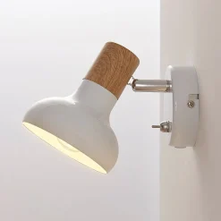 Lindby Gang|Væglamper > vægspot Fridolin, 14 cm, hvid, metal, afbryder