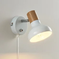 Lindby Gang|Væglamper > vægspot Fridolin, 14 cm, hvid, metal, afbryder