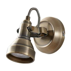 Lindby Loftlamper|Pendellamper > vægspot Perseas, antik messing, metal, 16 cm, GU10