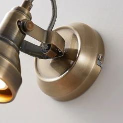 Lindby Loftlamper|Pendellamper > vægspot Perseas, antik messing, metal, 16 cm, GU10