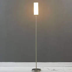 Lindby Gang|Gulvlamper > Vinsta gulvlampe, højde 153 cm, hvid, glas, metal