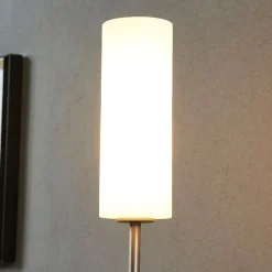 Lindby Gang|Gulvlamper > Vinsta gulvlampe, højde 153 cm, hvid, glas, metal