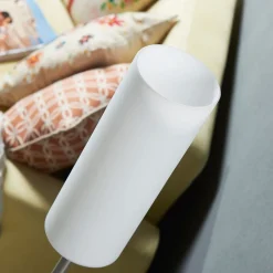 Lindby Gang|Gulvlamper > Vinsta gulvlampe, højde 153 cm, hvid, glas, metal