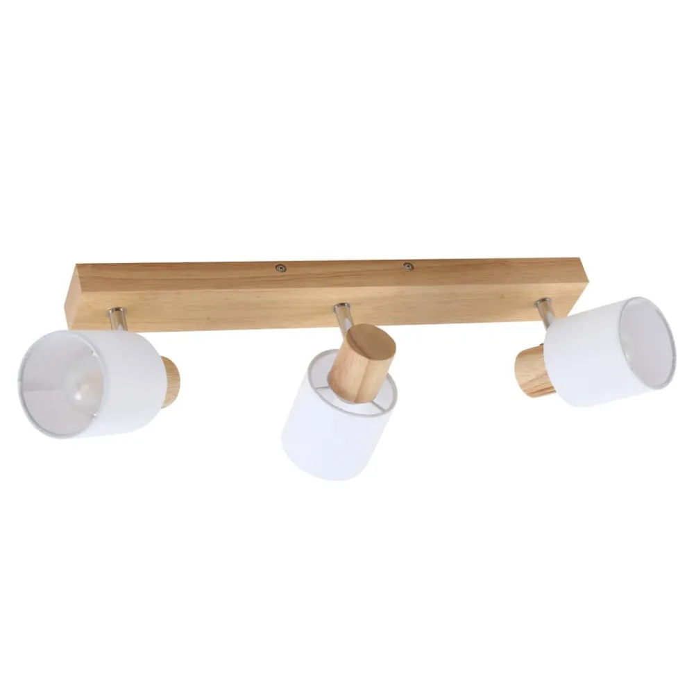Lindby Gang|Loftlamper > Wanessa loftspot, 47 cm, 3 lyskilder, hvid, træ, E14