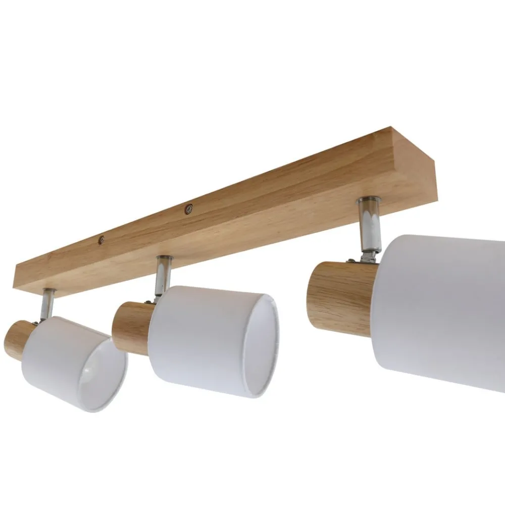 Lindby Gang|Loftlamper > Wanessa loftspot, 47 cm, 3 lyskilder, hvid, træ, E14