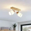 Gang|Loftlamper ^ Lindby Wanessa loftspot, 39 cm, 2 lyskilder, træ, hvid, E14