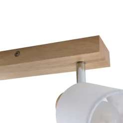 Gang|Loftlamper ^ Lindby Wanessa loftspot, 39 cm, 2 lyskilder, træ, hvid, E14