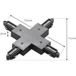 Skinnesystem ^ Lindby X-connector Linaro, sort, 1-faset system