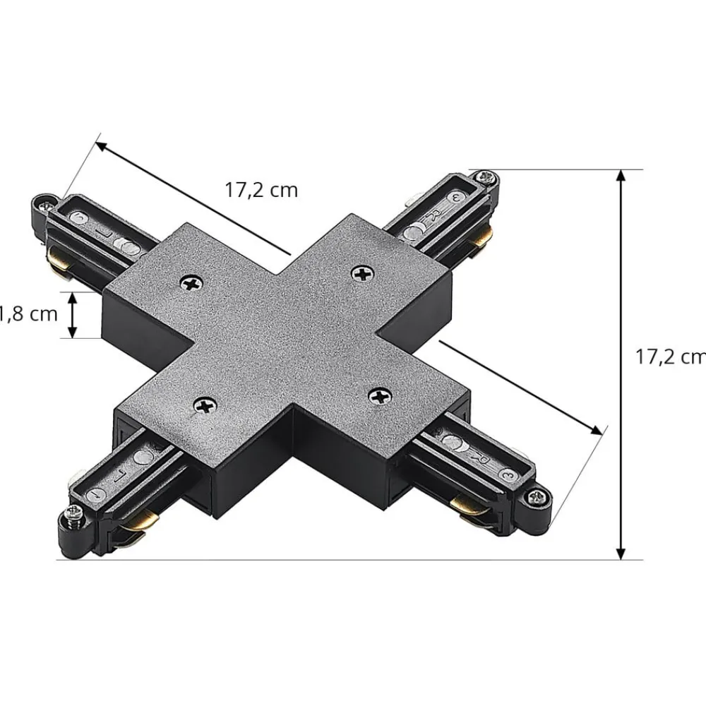 Skinnesystem ^ Lindby X-connector Linaro, sort, 1-faset system