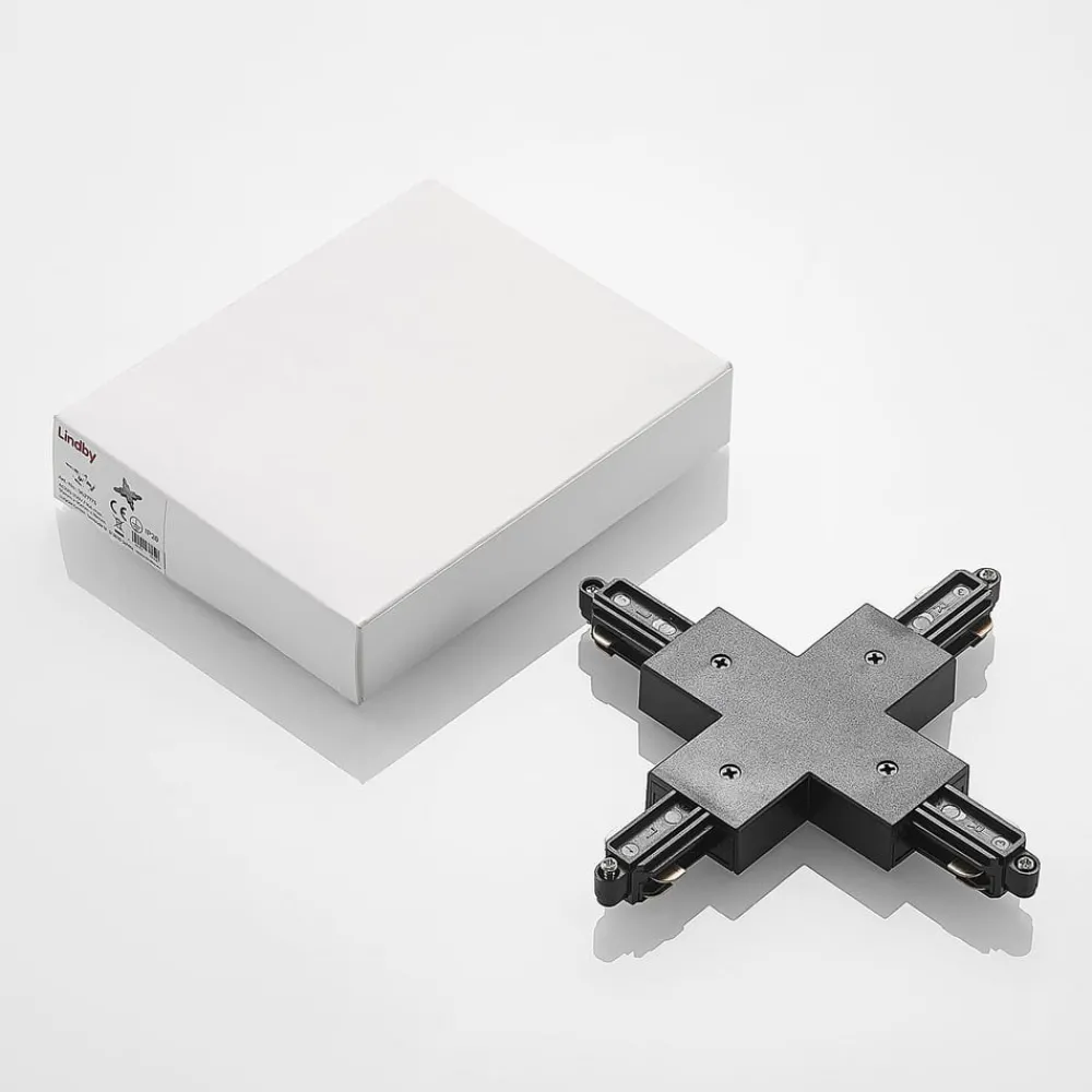 Skinnesystem ^ Lindby X-connector Linaro, sort, 1-faset system