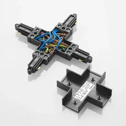 Skinnesystem ^ Lindby X-connector Linaro, sort, 1-faset system