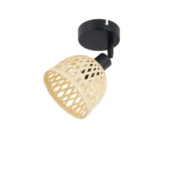 Spotlights ^ Lindby Youstin loftspot, Ø 12,5 cm, bambus, E14