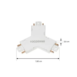 Lindby Skinnesystem > Y-stik Lumaro, hvid, 7,85 cm, plast