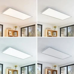 Arbejdsrum/Kontor|Loftlamper ^ Lindby Zento LED-panel, CCT, fjernbetjening