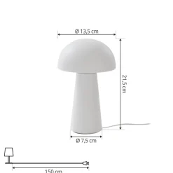 Lindby Dekorationsbelysning|Bordlamper > Zyre LED genopladelig bordlampe, hvid, IP44, touchdæmper