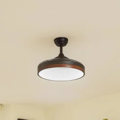 Lindby Loftventilatorer > Lindy LED-loftventilator Oras, sort, DC, støjsvag, 107 cm