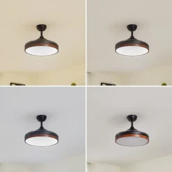 Lindby Loftventilatorer > Lindy LED-loftventilator Oras, sort, DC, støjsvag, 107 cm
