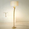 Gulvlamper|Gulvlamper ^ Holländer Lino gulvlampe, guldfarvet/ecru, højde 160 cm, jern