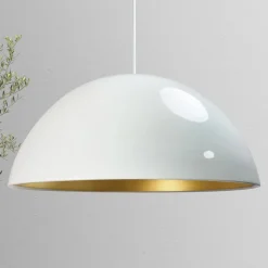 ROYALTECH Pendellamper > Lipeo hængelampe, hvid/guld, Ø 40 cm, metal, E27