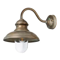 Moretti Luce Væglamper > Little Mill 3351 udendørs væglampe, antik messing, klart glas