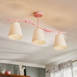 Loftlamper ^ Eko-Light Loftlampe Alice, pink, tre hvide stofskærme