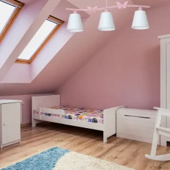 Loftlamper ^ Eko-Light Loftlampe Alice, pink, tre hvide stofskærme