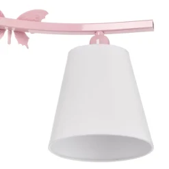 Loftlamper ^ Eko-Light Loftlampe Alice, pink, tre hvide stofskærme