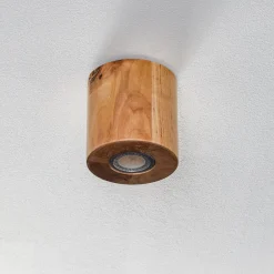 Loftlamper|Loftlamper ^ SOLLUX LIGHTING Loftlampe Ara som cylinder af træ